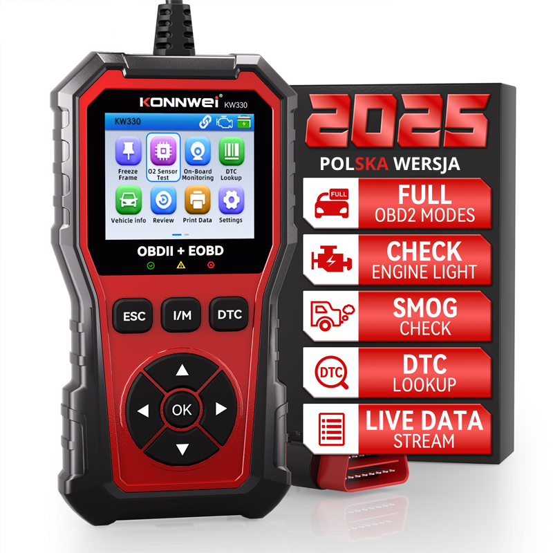 Skaner Diagnostyczny OBD2 + Tester Akumulatora (Język Polski)